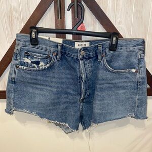 Agolde lowkey Distressed Blue Jean Shorts